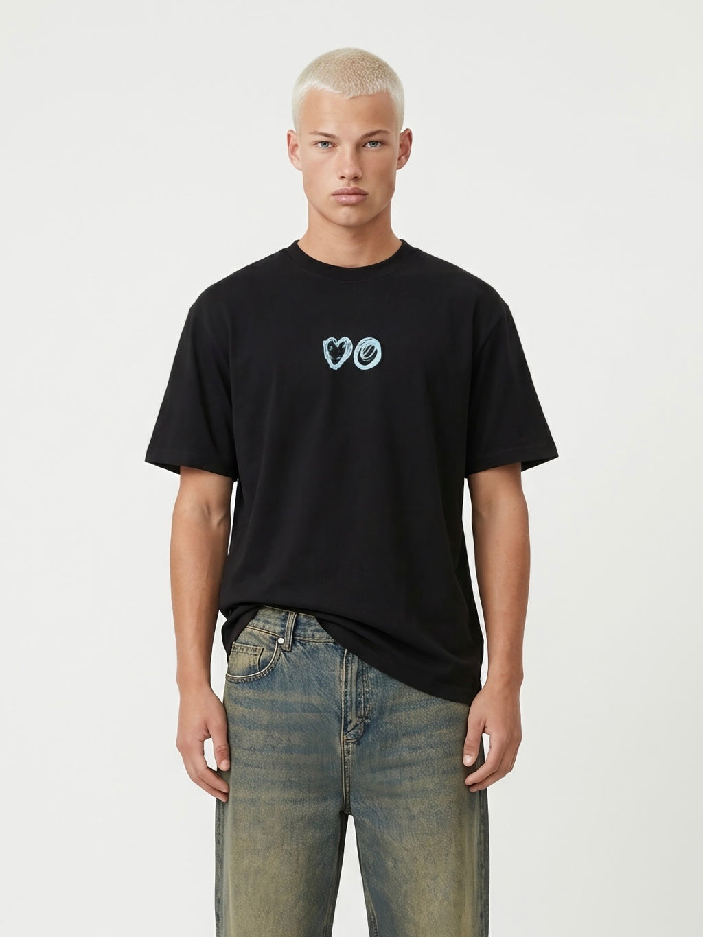 TSHIRT SMILEY NOIR