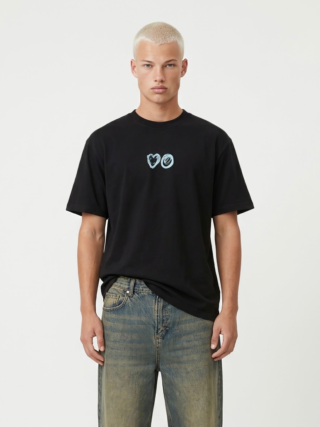 TSHIRT SMILEY NOIR