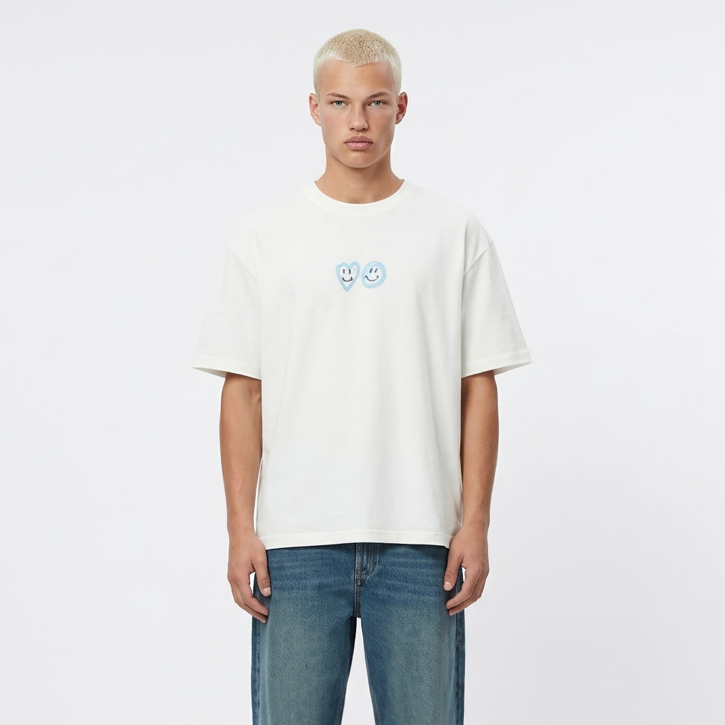 TSHIRT SMILEY BLANC