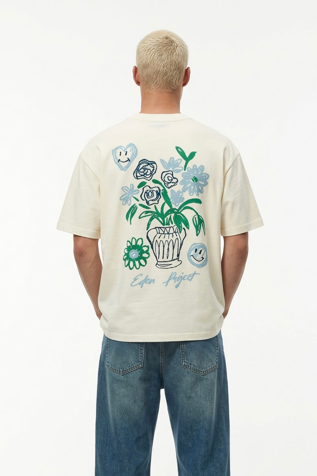 TSHIRT SMILEY BLANC
