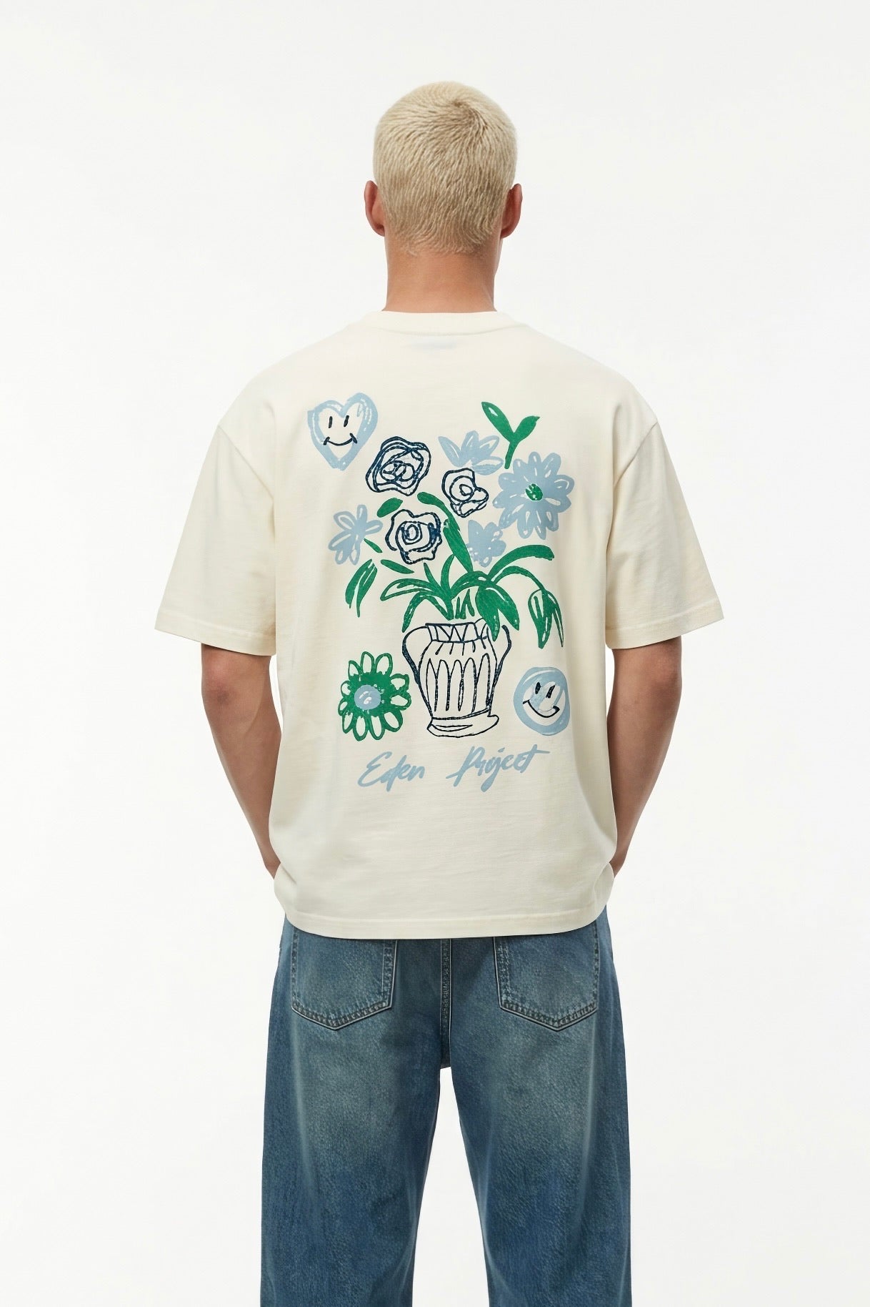 TSHIRT SMILEY BLANC