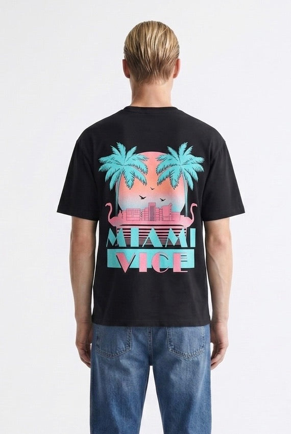 T-SHIRT MIAMI VICE NOIR