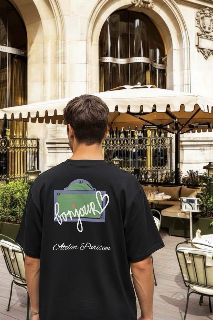 TSHIRT BONJOUR NOIR