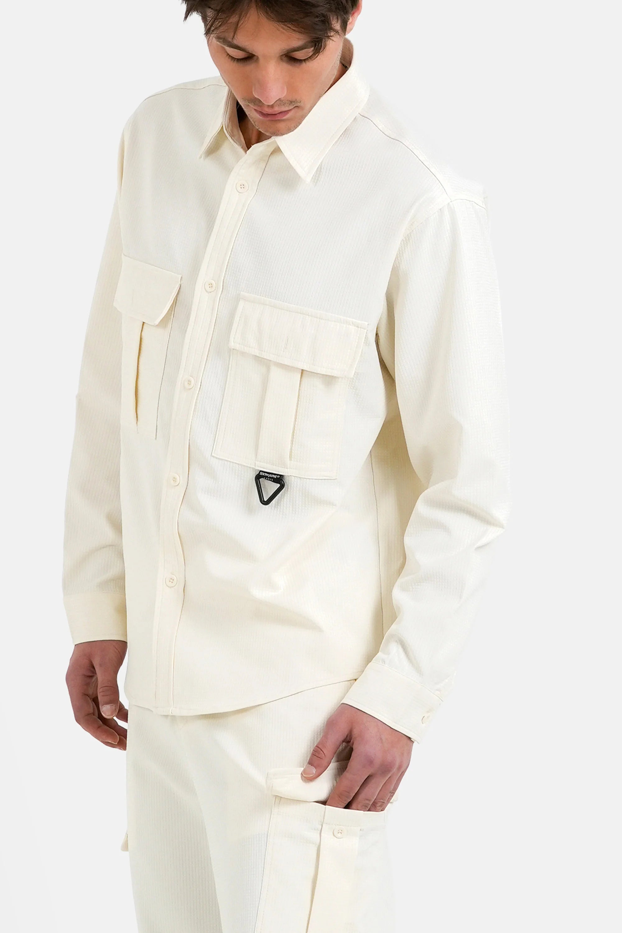 CHEMISE TEXTURED CREME