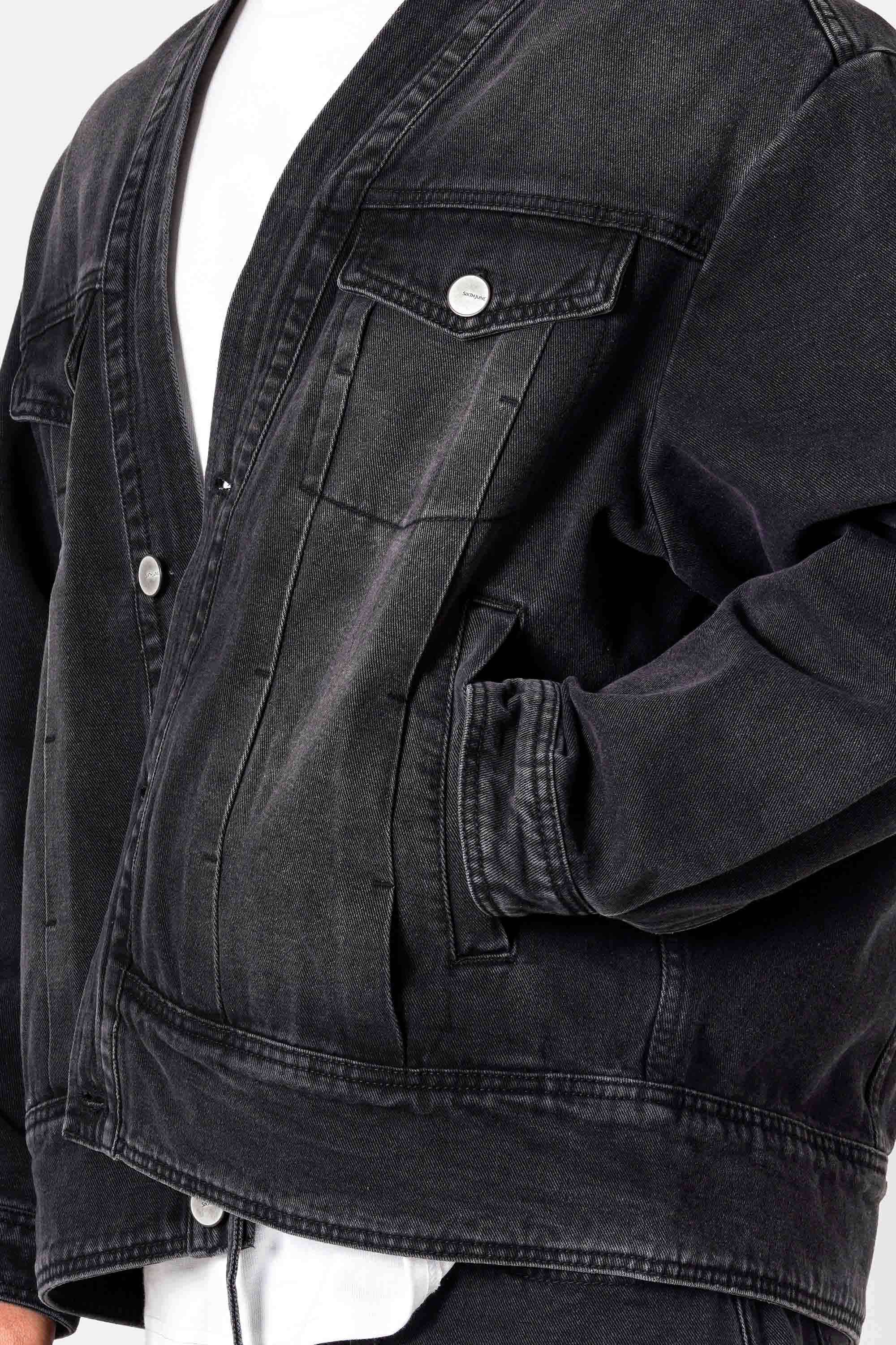 VESTE JEANS KIMONO BLACK