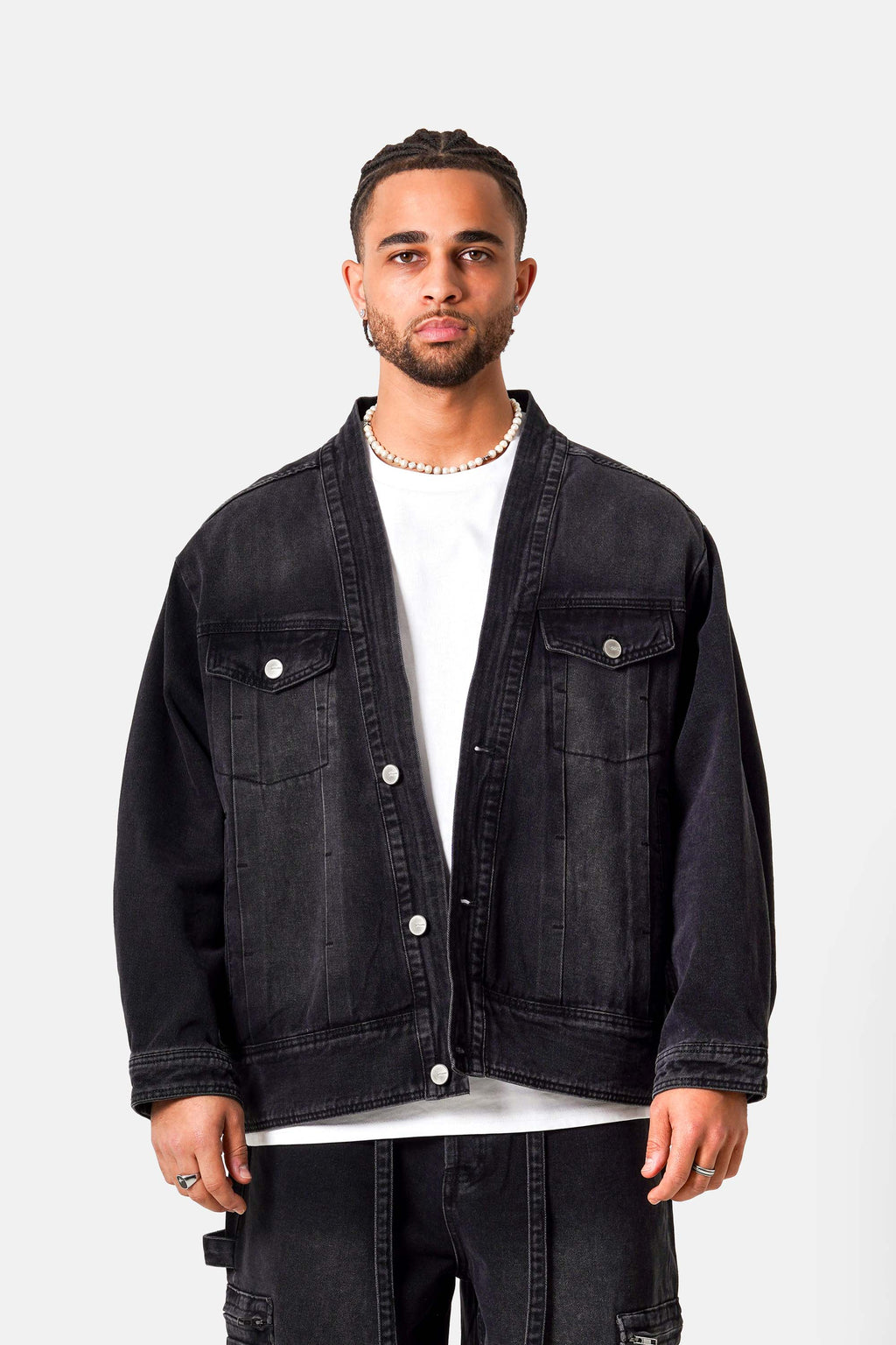 VESTE JEANS KIMONO BLACK