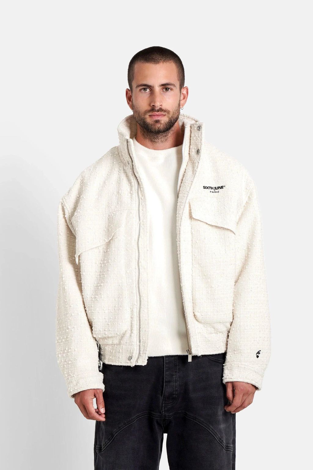 VESTE DOUBLE LS BLANC CASSÉ