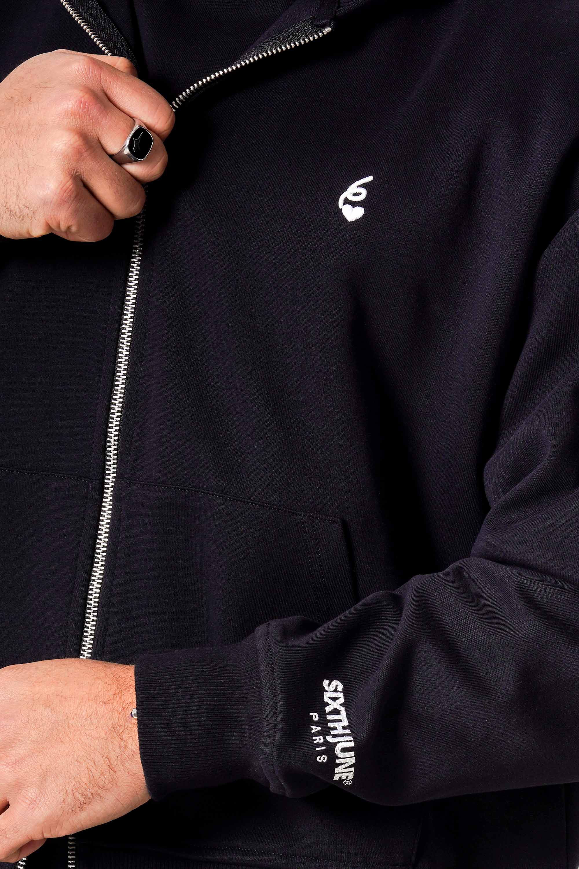 ZIP UP HEAVY COTON BLACK
