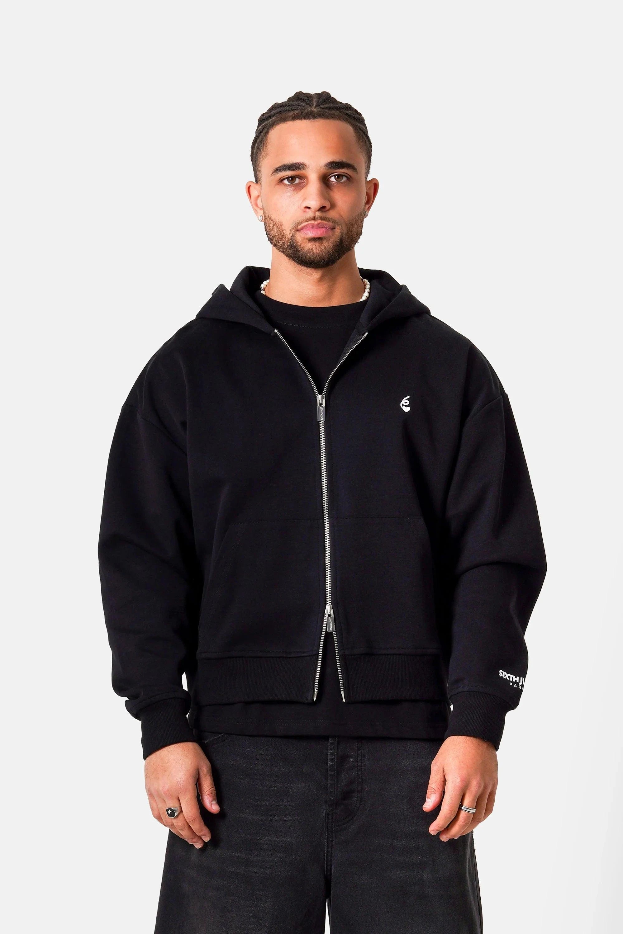 ZIP UP HEAVY COTON BLACK
