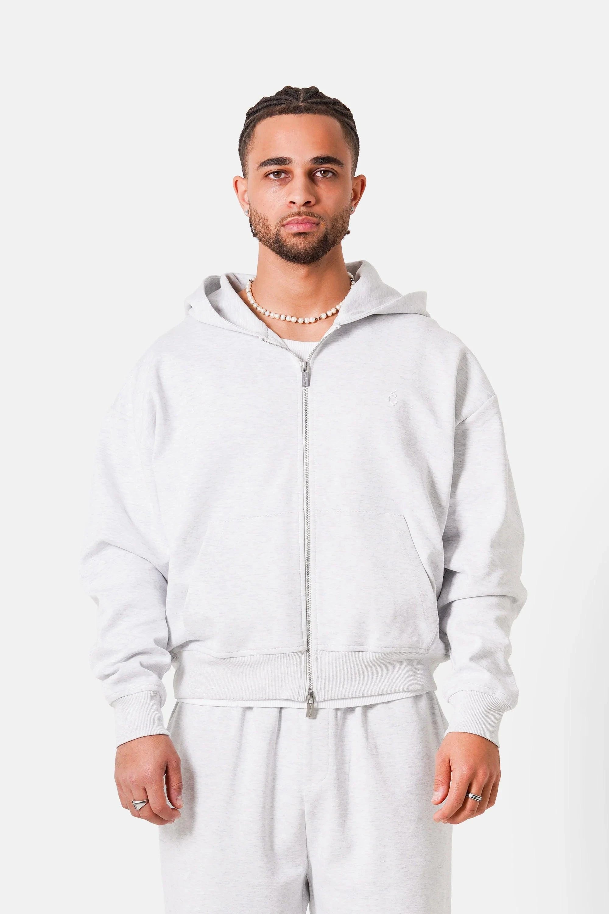 ZIP UP HEAVY COTON GRIS